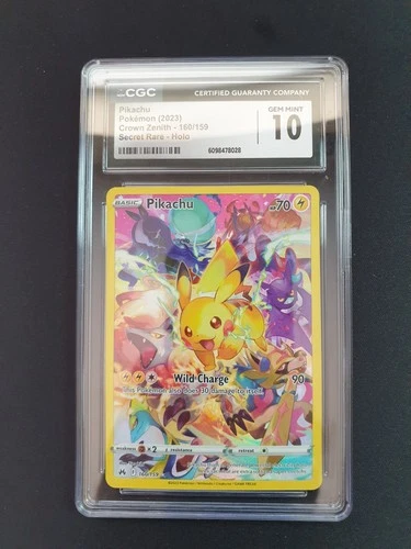 CGC 10 Pikachu (Secret) 160/159 Crown Zenith Holo