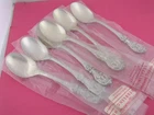 6 Sterling Silver Reed & Barton Francis I 6 5/8" Oval Place Dessert Spoons ~Mint