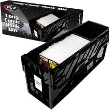 BCW Black Long Comic Book Box Bins Heavy Duty Acid Free Plastic Holds 300 Comics