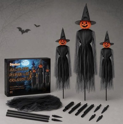 Halloween Inflatable Pumpkin Witch Yard Decor Outdoor Party Decoration