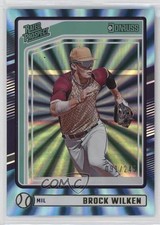 2024 Panini Donruss Rated Prospects Carolina Blue Laser 91/249 Brock Wilken 16kt