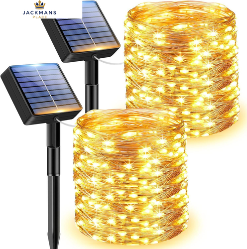 litogo 2 Pack Solar Fairy Lights Outdoor, Total 80FT/24M 2 Pack, Warm White