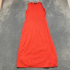 Uniqlo Cotton Blend Knit Sleeveless Fit-and-Flare Dress Womens Small Red Casual
