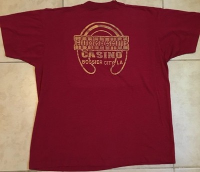 Vtg 80s Horseshoe Casino Faded Shirt XL Bossier Louisiana Cowboy Biker Grunge