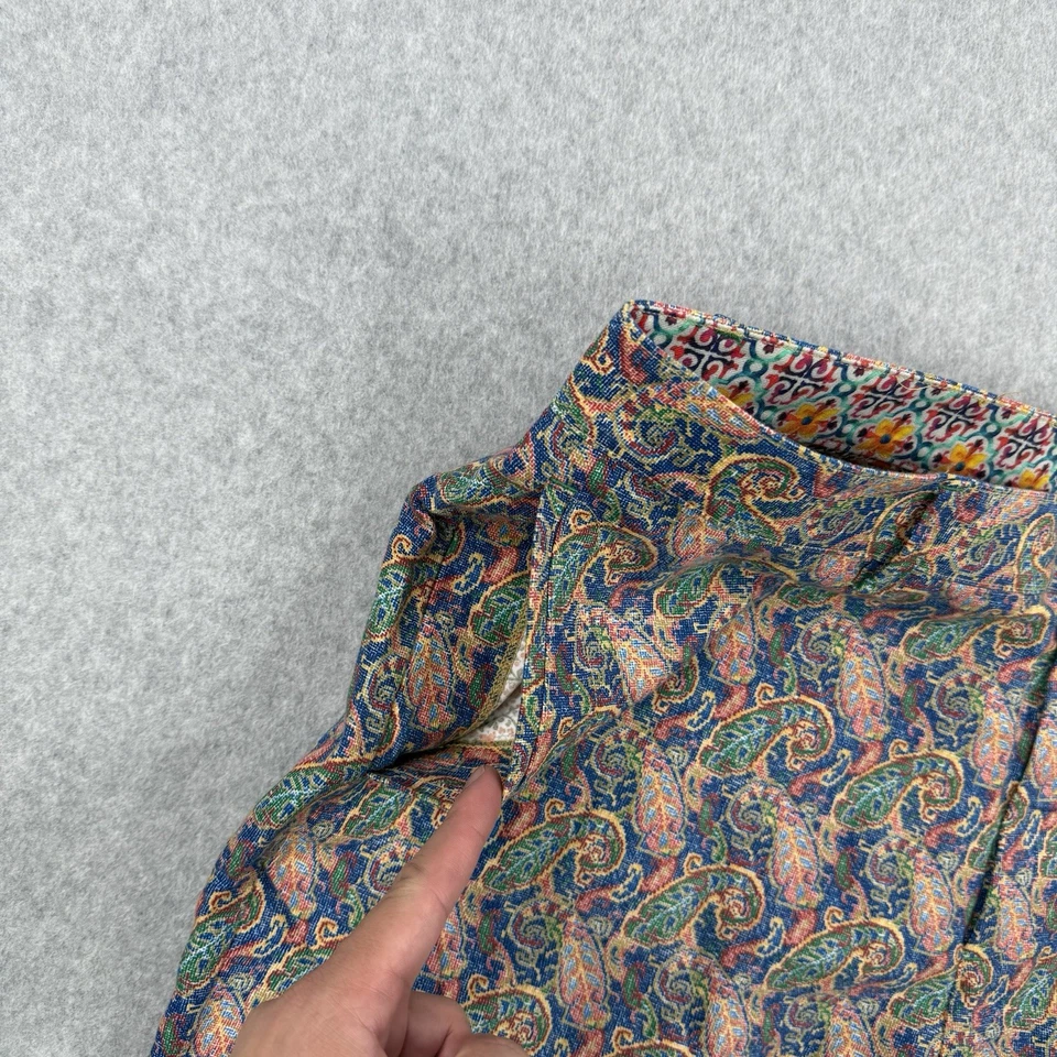 Pantalones Cortos Robert Graham Para Hombre 38 Multicolor Paisley Clásico Yates Mezcla de Lino Chino Foto 3 de 4