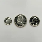 LOT OF 3 1957-P Silver Proof 10c 25c 50c Dime Quarter Franklin Half Dollar Coin