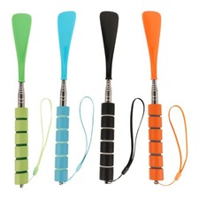 4pcs Metal Shoe Horn: Adjustable Dressing Stick With Nonslip Foam Grip - Boot