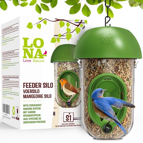 LONA Bird Feeders for Outdoors Tube Feeder Weatherproof with Multiple Hanging...