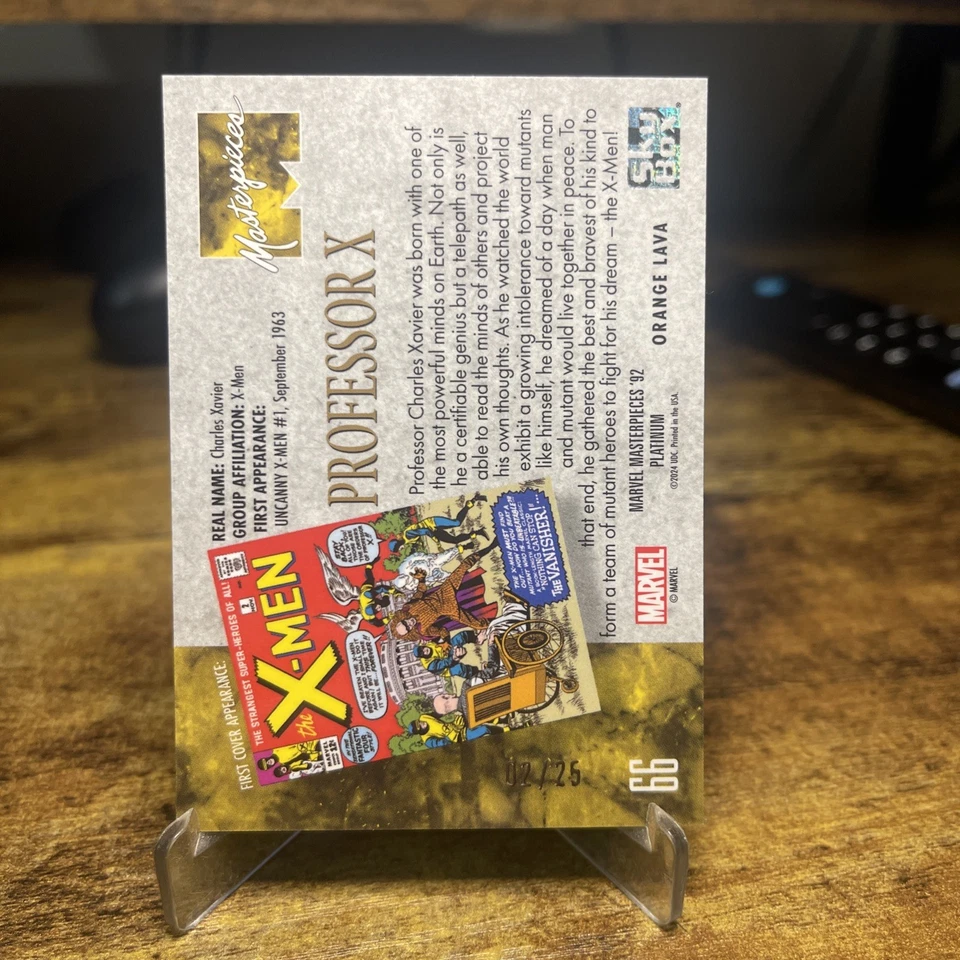 Professor X - 2024 Upper Deck Marvel Masterpieces '92 #66 Orange Lava /25 - Image 3 of 4