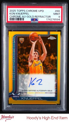 2025-26 Topps Chrome Update Gold Refractor Kon Knueppel RC Rookie AUTO /50 PSA 9
