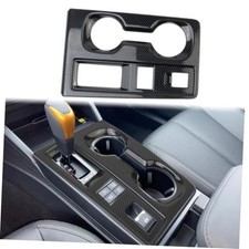 Carbon Fiber Style Center Console Gear Shift Panel Cup Holder Cover Trim