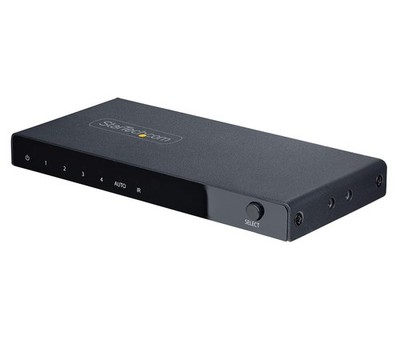 StarTech 4-Port 8K HDMI Switch w/ power adapter & remote cntrl, batter not incl.