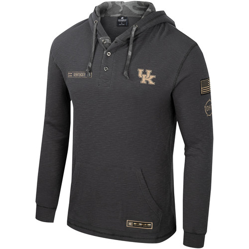 Hombres Coliseo Carbón Kentucky Wildcats OHT Apreciación Militar Henley - Imagen 2 de 4