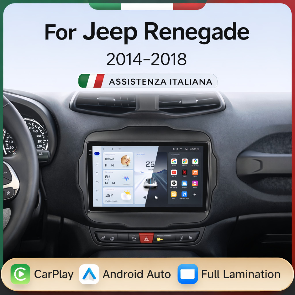 Autoradio Jeep Renegade 2016-2020 CarPlay Android Auto 9 Pollici 2 DIN GPS 32GB