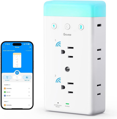 Smart Plug Outlet Extender, 3-Sided Smart Power Strips with 2 Smart Outlets