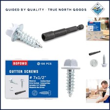 100 Pcs Self-Tapping Gutter Screws with Hex W...