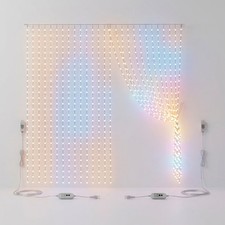 Smart RGB Curtain Lights App Control Music Sync Indoor Holiday Decor 2 Pack