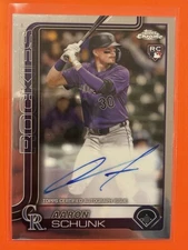 2025 Topps Chrome Aaron Schunk Rookie Auto RC #RA-AS Baseball Colorado Rockies