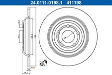 2x Bremsscheibe ATE 24.0111-0198.1 für FORD KUGA 3 DFK FOCUS 4 HN Turnier HP HM