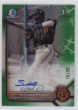 2022 Bowman Chrome Prospect Green Refractor 16/99 Alexander Suarez Auto v9t