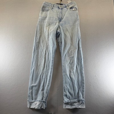 Hollister Ultra High-Rise Dad Jeans Light Wash Blue Vintage Stretch 3R W26 L31
