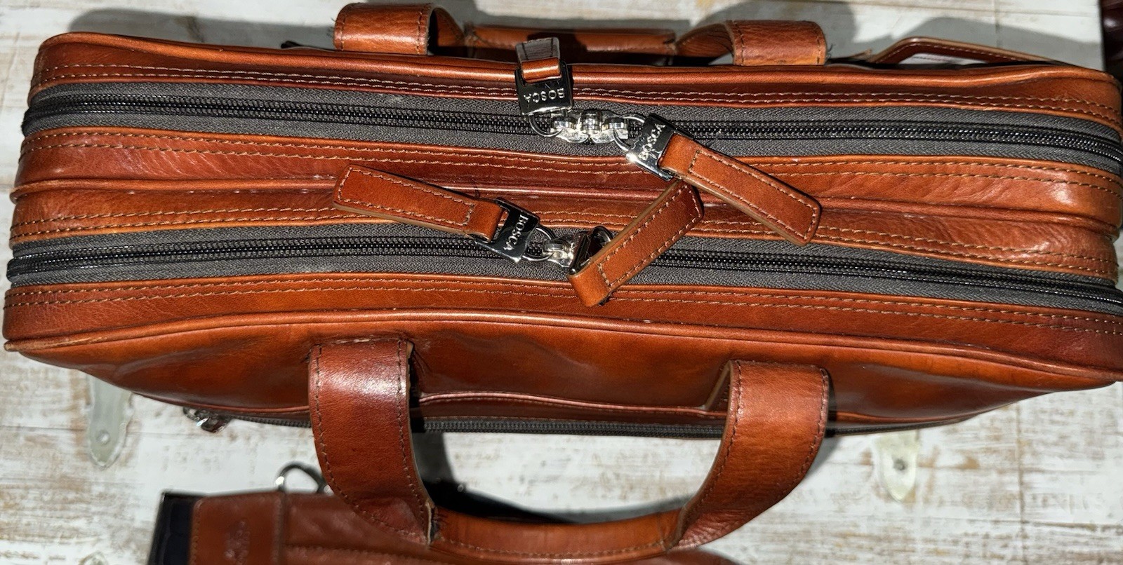 Bosca Old Leather/ Stringer Briefcase/ Italian Le… - image 11