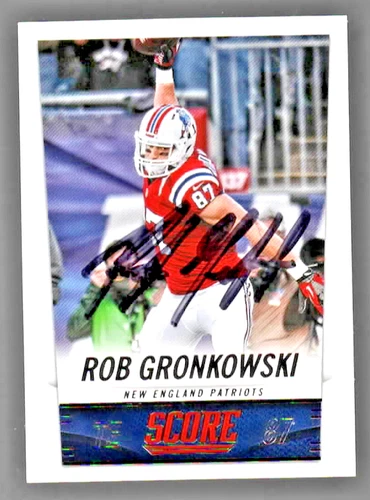 ROB GRONKOWSKI NEW ENGLAND PATRIOTS SIGNED AUTOGRAPH 2014 Panini CARD HOLO COA
