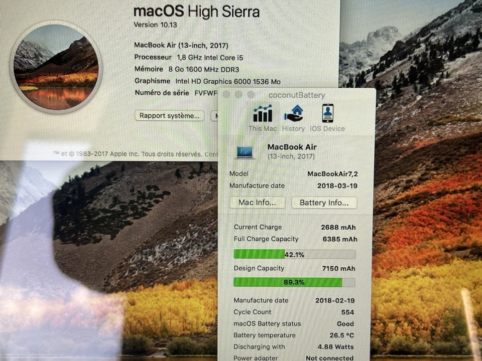 Apple MacBook Air 13" 2017 · i5 · 8GB · 128GB, photo 3 sur 5