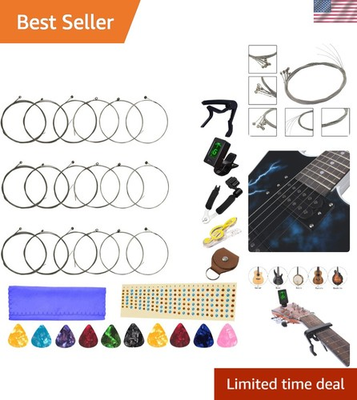#ad #ad High Quality Electric Guitar Strings with Tuner amp; 3 in 1 Restringing Tool Kit $43.99