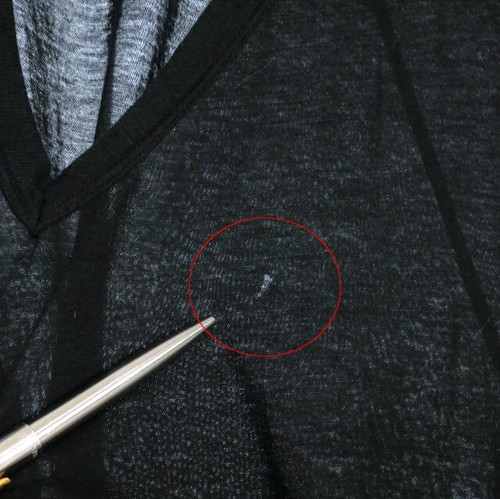 T-shirt Rick Owens 21SS scollo a V taglio senza maniche cucito nera uomo s - Foto 4 di 6