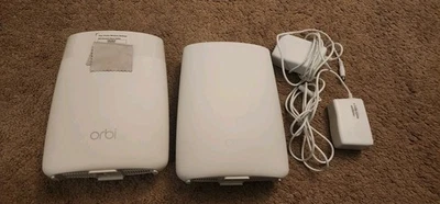 NETGEAR Orbi AC3000 Tri-band WiFi Mesh System 2 Units RBR50 & RBS50 Tested Nice! - Image 1 of 4