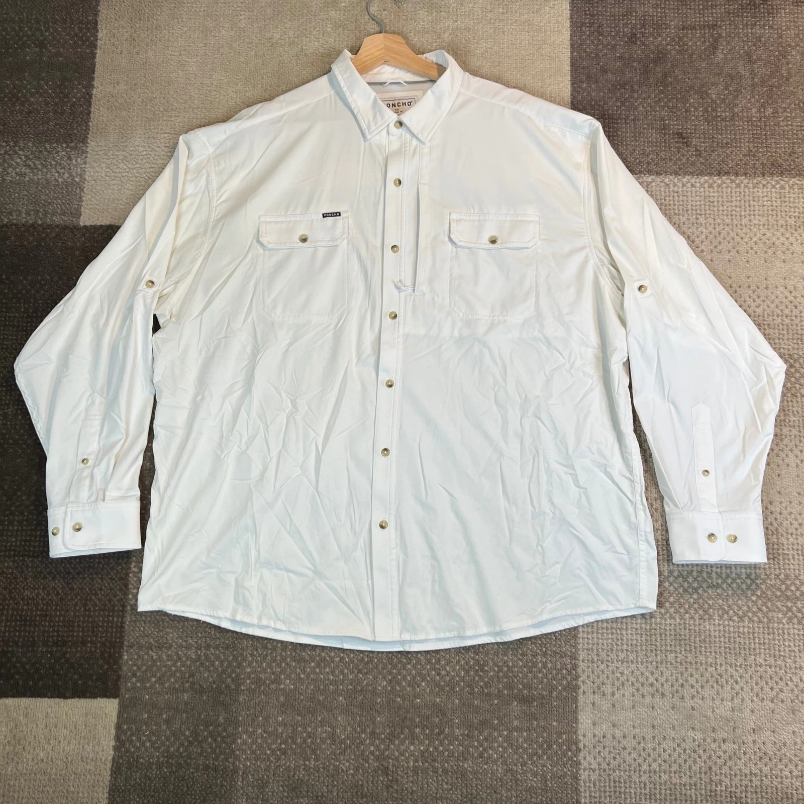 Poncho Mens XXL Fit White Magnetic Pocket Performance Fishing Shirt Long Sleeve
Opens in a new windo