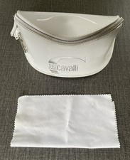 NEW JUST CAVALLI LARGE WHITE SOFT CARRYING CASE FOR SUNGLASSES/EYEWEAR