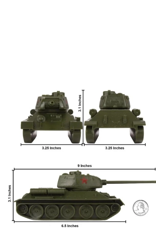 BMC WW2 1:32 Soviet T-34 Tanque Plástico Vehículo Ruso con 1:32 Airfix Alemán Foto 2 de 2