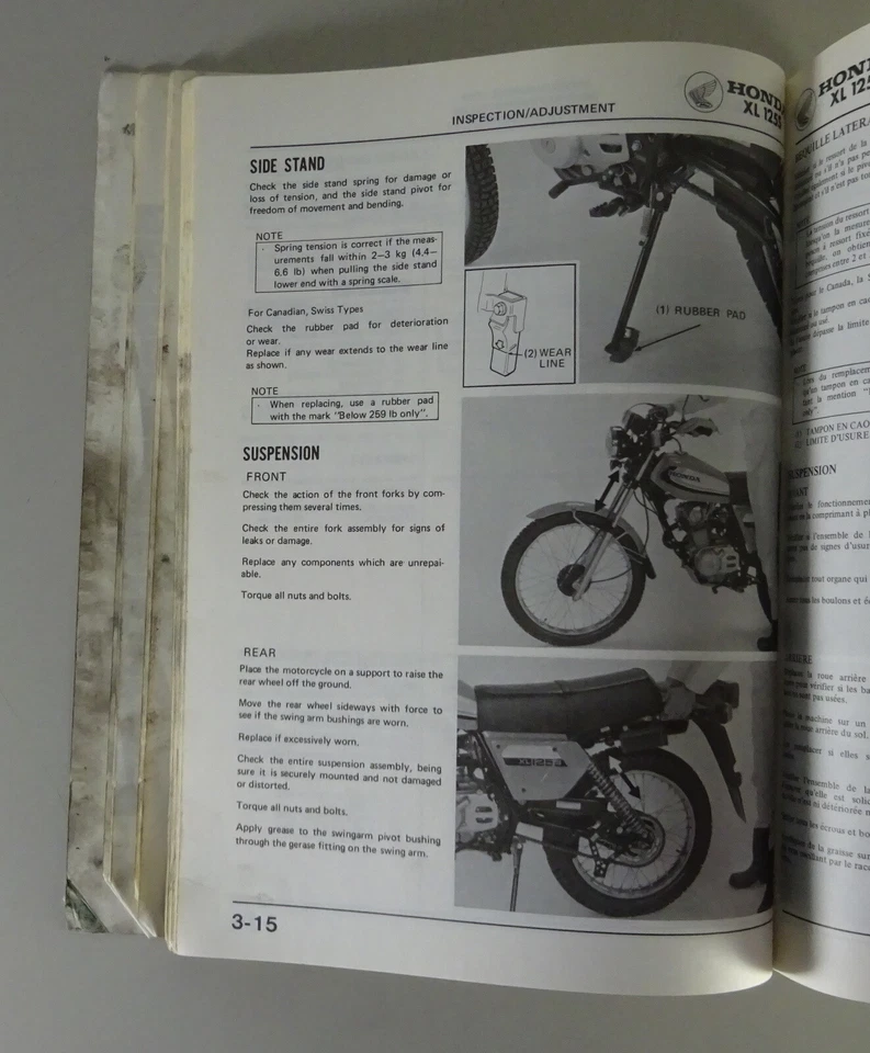 Manual De Taller Honda XL 125 S / XL 185 S Año 1978 - Imagen 4 de 4