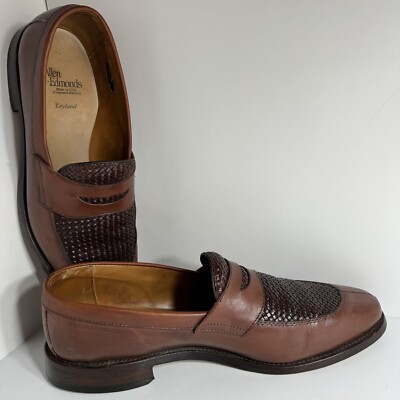 Allen Edmonds Leyland Men 10 B Woven Spilt Toe Loafers Brown  display picture 2