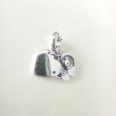 Pandora Katzen & Charm Sterling Herzen Silber