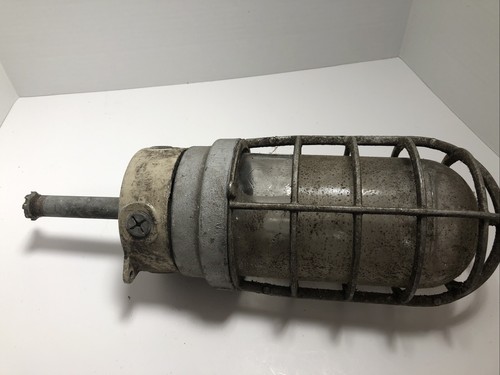 Vtg Industrial light Fixture Crouse Hind Complete With Globe Stem