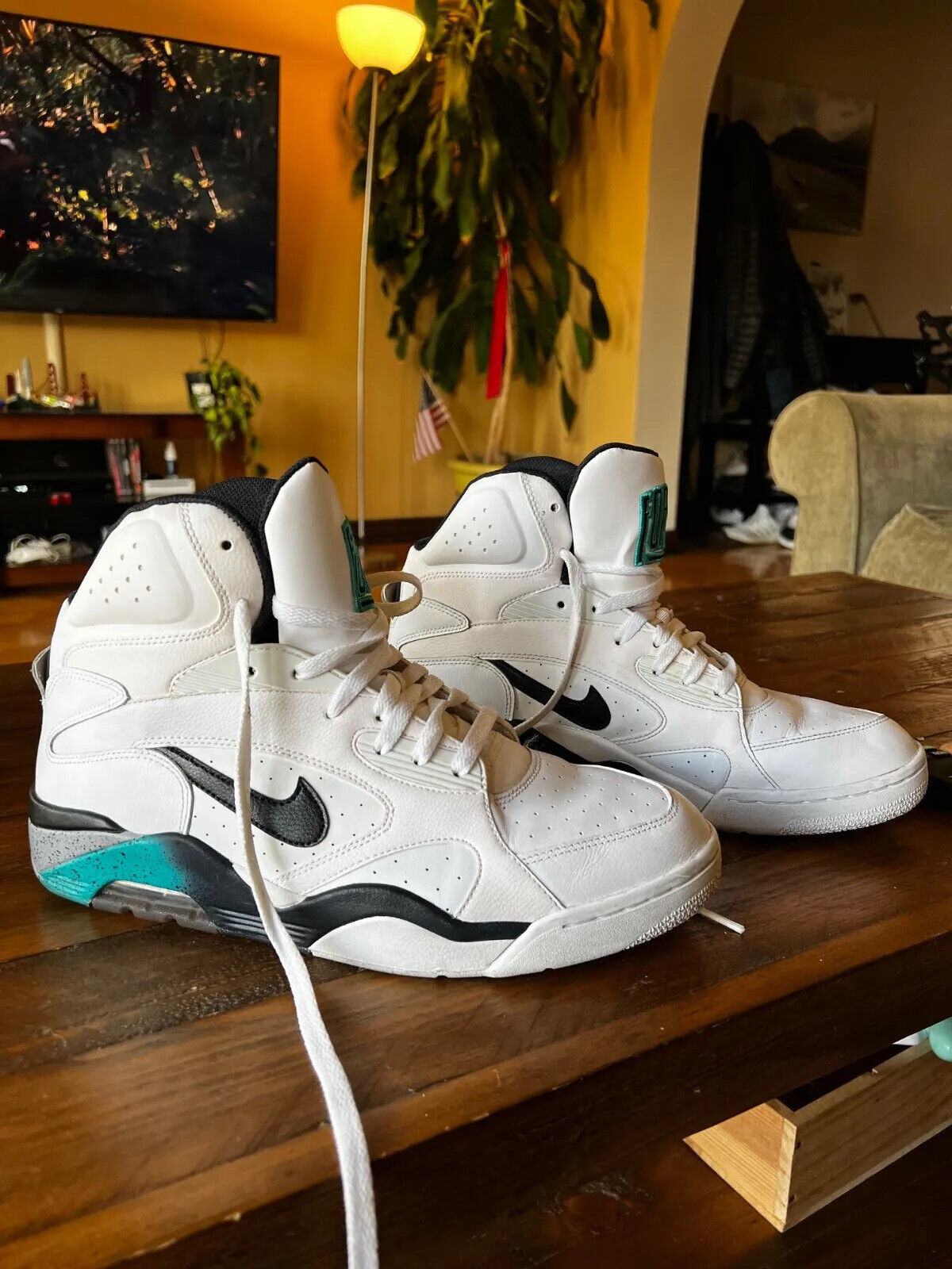Size 11.5 - Nike Air 180 Mid White Grey Emerald 2012 - Excellent Condition | eBay