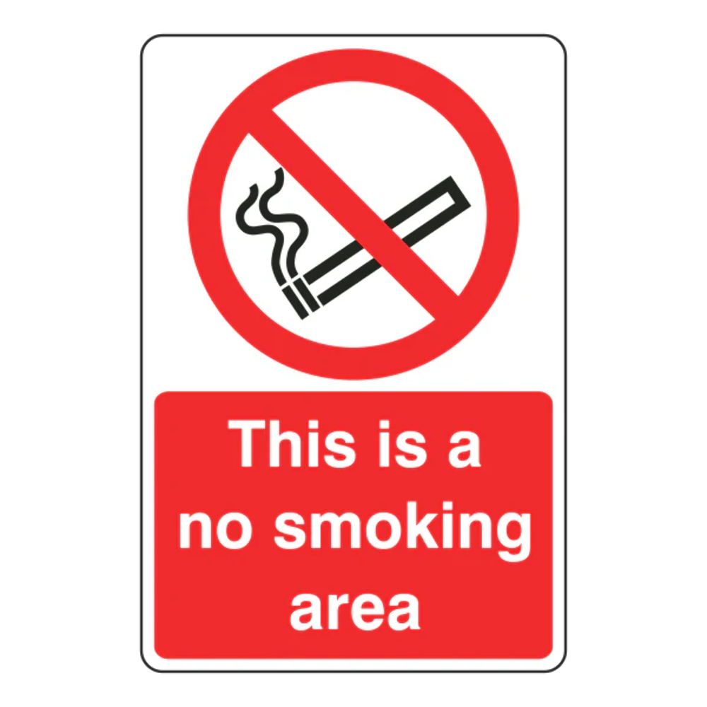 This Is A No Smoking Area Sign - 150x200mm - Self Adhesive Vinyl