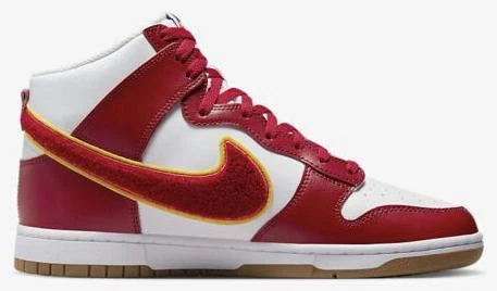 Nike Dunk High Chenille Swoosh - Gym Red