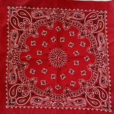 Vintage Hav-A-Hank Red Paisley Bandana Handkerchief Cotton USA RN 15187 EUC