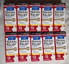 10 FAMILY CARE 12 HR NASAL RELIEF PUMP MIST ANTI DRIP SPRAY 0.5 OZ Exp. OCT 2027
