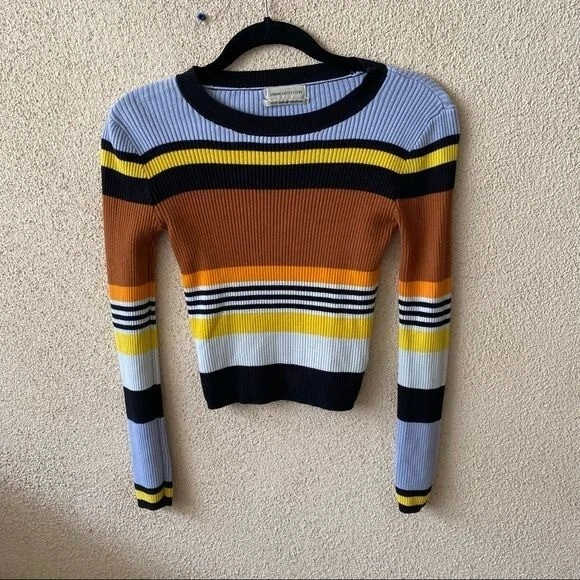 Ribbed multicolor deals striped sweater