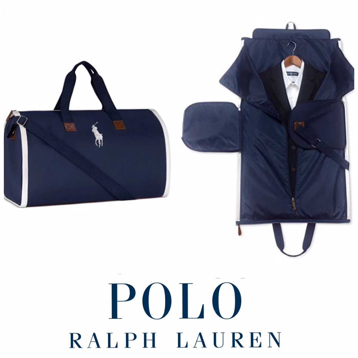 Polo Ralph Lauren Duffel Garment Bag Canvas Sports Gym Travel