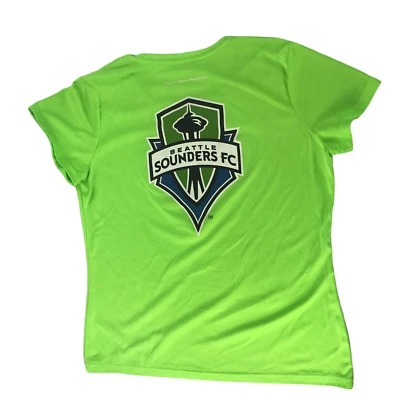 Neon Green T Shirt Seattle Sounders Soccer Jimador Short Sleeve V Neck XL - Image 1 of 4