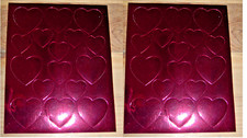 2 Sheets Shiny Red HEART LOVE Valentines Stickers