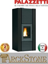 Termo Stufa Pellet Ermetica Palazzetti Martina Idro Lux 15 Potenza 15,4 kW Nero