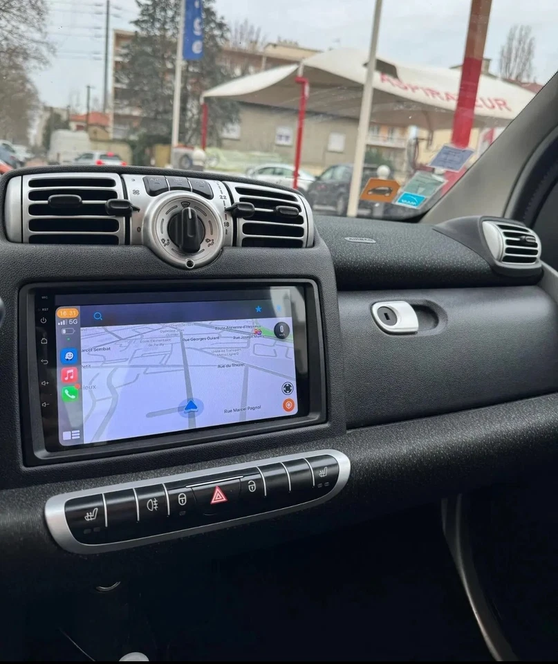 Autoradio Android 9" Smart Fortwo Forfour 451 2005-2015 GPS Navi CarPlay Bluetoo - Immagine 2 di 4