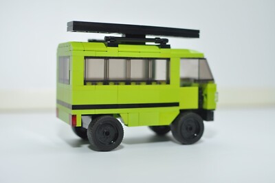 Custom Lime Honda Acty Mini Van Model compatible and Built with LEGO® Bricks